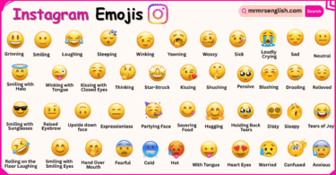 Instagram Emoji Meanings Names in English with Their Pictures