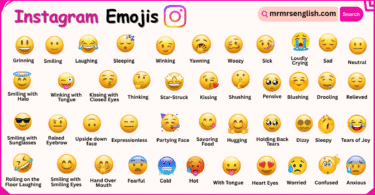 Instagram Emojis Names in English with Their Pictures