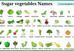 Low Sugar Vegetables Names in English with Their Pictures