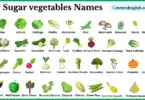 Low Sugar Vegetables Names in English with Their Pictures