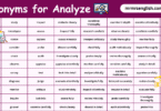 Synonyms for Analyze in English with their Pictures
