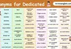 Synonyms for Dedicated in English with their Pictures