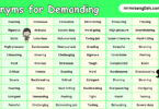 Synonyms for Demanding in English with their Pictures