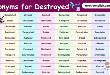 Synonyms for Destroyed in English with their Pictures