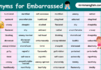 Synonyms for Embarrassed in English with their Pictures