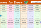 Synonyms for Ensure in English with their Pictures