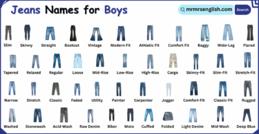Types of Jeans Names for Boys with their Pictures