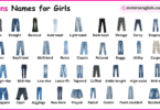 Types of Jeans Names for Girls in English with their Pictures