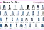 Types of Jeans Names for Girls in English with their Pictures