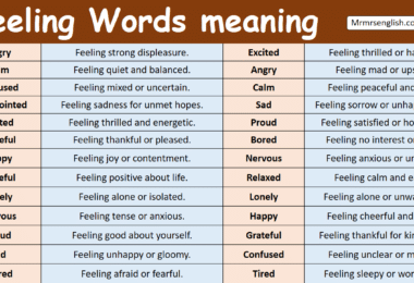 100 Feeling Words with Meaning in English with Pictures