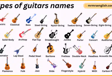 Types of Guitars Names in English with Pictures