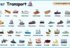 Water Transport Names in English with their Pictures