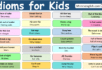 100 Idioms for Kids with Meaning in English with Pictures