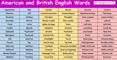 American and British English Words