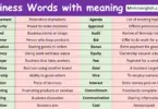 Business Words with meaning