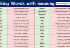 Cooking Words with meaning