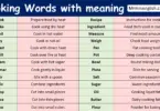 Cooking Words with meaning