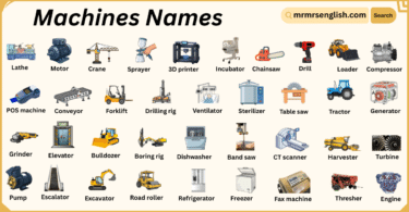 Different Types of Machines Names in English with Their Pictures