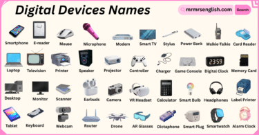 Digital Devices Names in English with Their Pictures