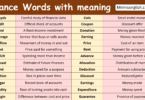 Finance Words with meaning