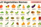 Fruit Vegetables Names in English with Their Pictures