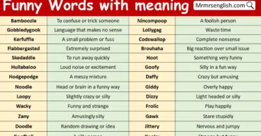Funny Words with meaning