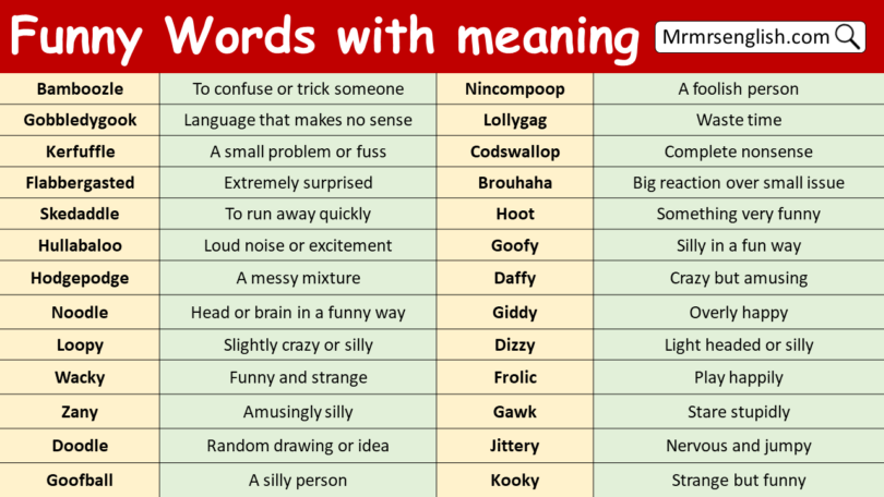 Funny Words with meaning