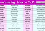 Idioms List from A To Z in English 1000+ idioms with meanings