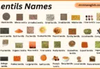 Lentils Names in English with Their Pictures