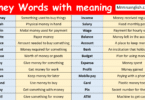 Money Words with meaning