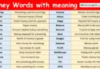 Money Words with meaning