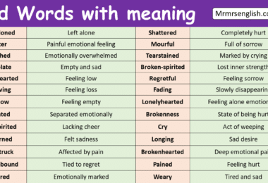 Sad Words with Meaning