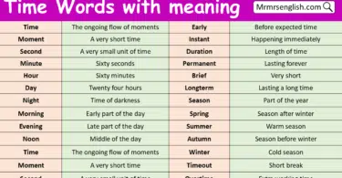 Time Words with meaning