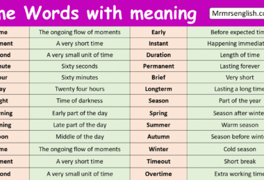 Time Words with meaning