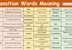 Transition Words with Meaning