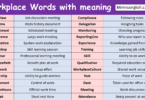 Workplace Words with meaning
