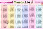 Compound Words list A to Z