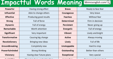 Impactful Words with Meaning