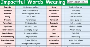 Impactful Words with Meaning