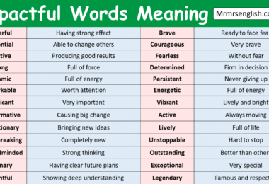Impactful Words with Meaning