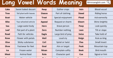 Long Vowel Words Meaning