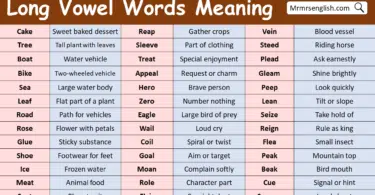 Long Vowel Words Meaning
