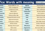 Office Words with meaning