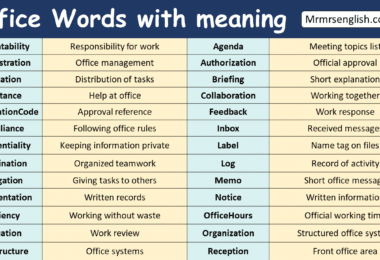 Office Words with meaning
