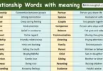 Relationship Words with meaning