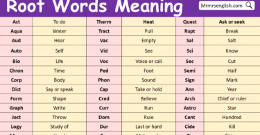 Root Words with Meaning