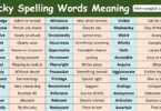 Tricky Spelling Words Meaning