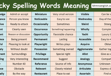 Tricky Spelling Words Meaning
