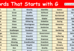 Words That Starts with G