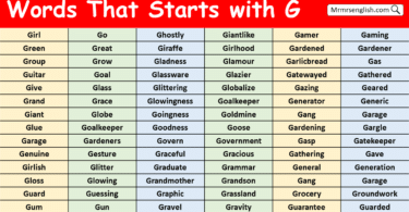 Words That Starts with G